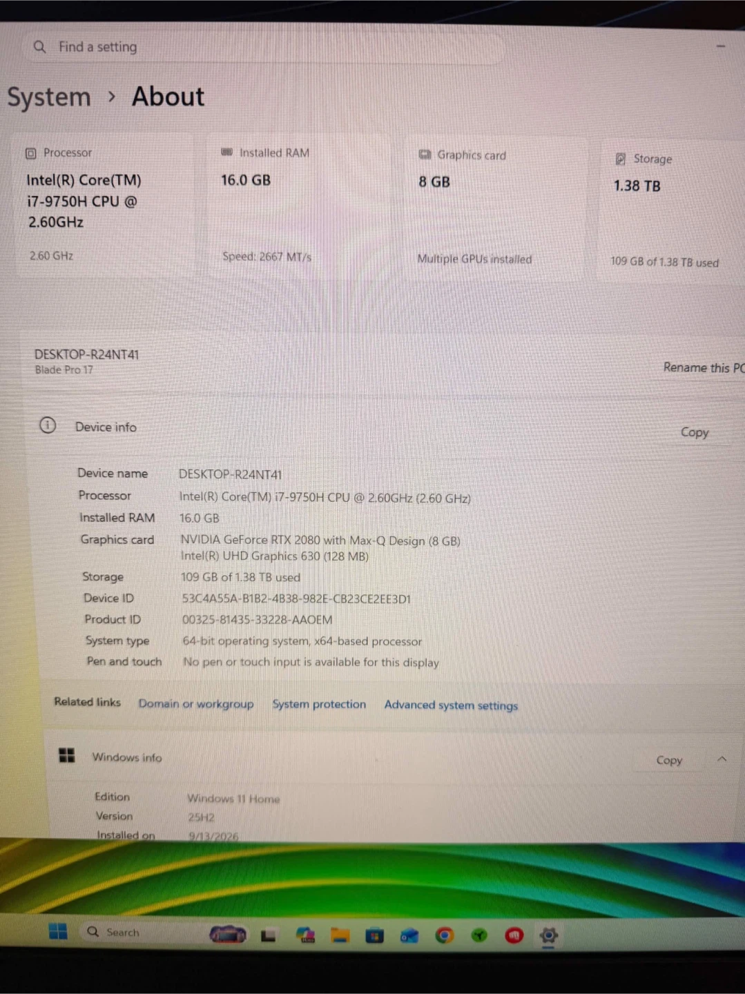 RTX 2080 1.5TB Razer Gaming Laptop - photo 3