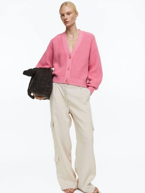 H&M Pink Knit Button-Up Cardigan - photo 2
