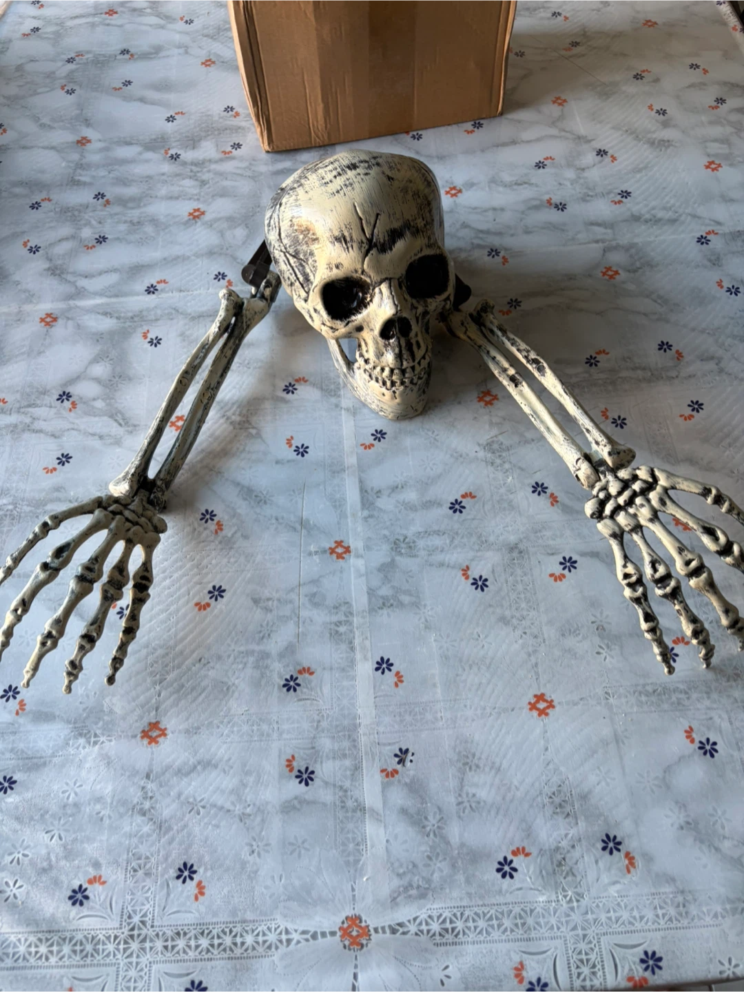 3-Piece Realistic Skeleton Skull & Arms Halloween Decor - photo 2