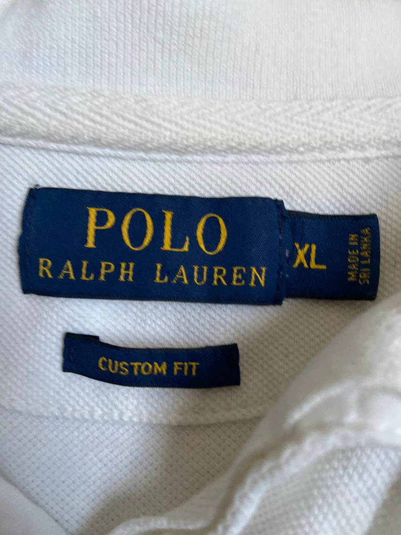 Polo Ralph Lauren Custom Fit Polo Shirt White Navy XL - photo 3