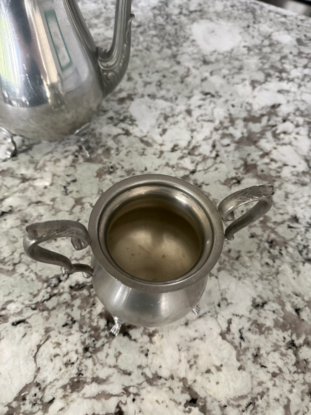 Pewter Tea/Coffee Pot with sugar bowl - photo 5