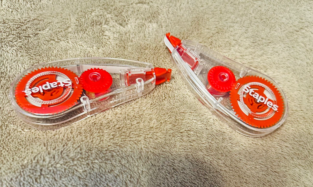 2 Staples Correction Tape Dispensers