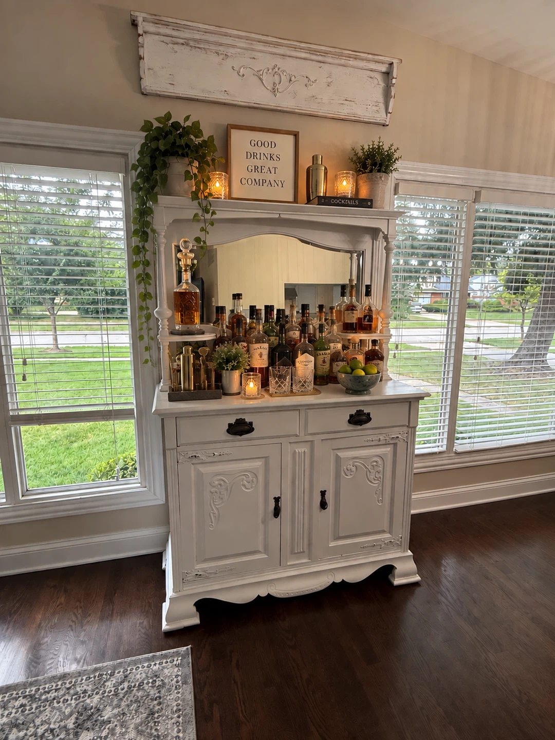 Antique Cabinet Bar/Coffee Station