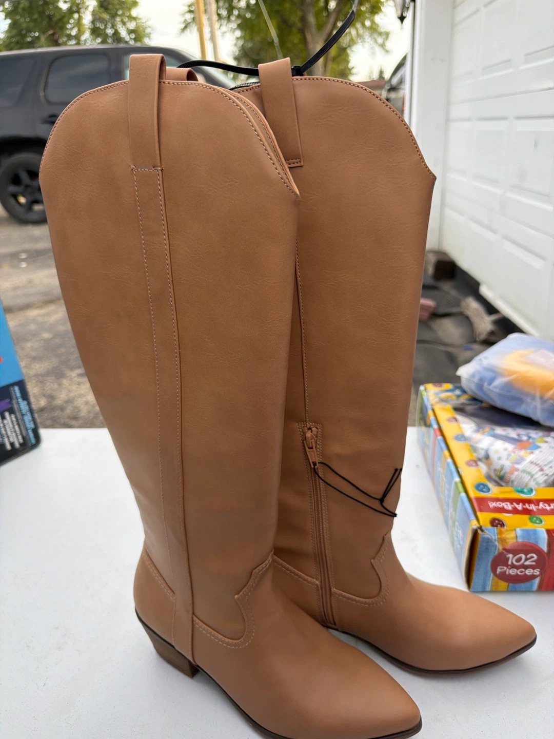 Tan Western-Style Knee-High Boots - Size 9 & 7 - photo 2