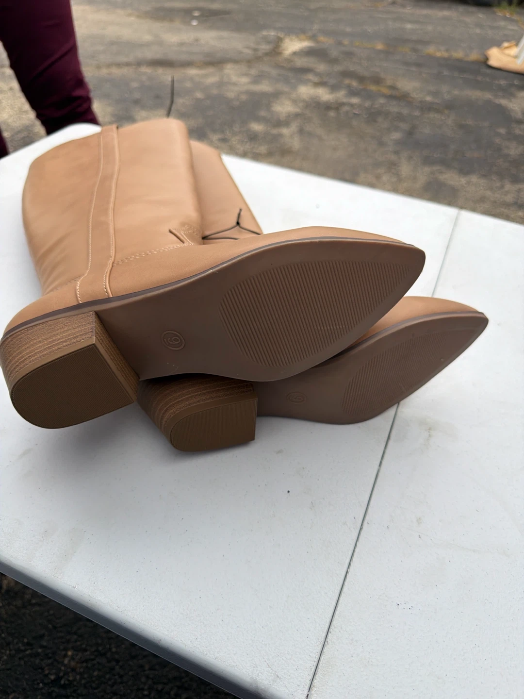 Tan Western-Style Knee-High Boots - Size 9 & 7 - photo 3