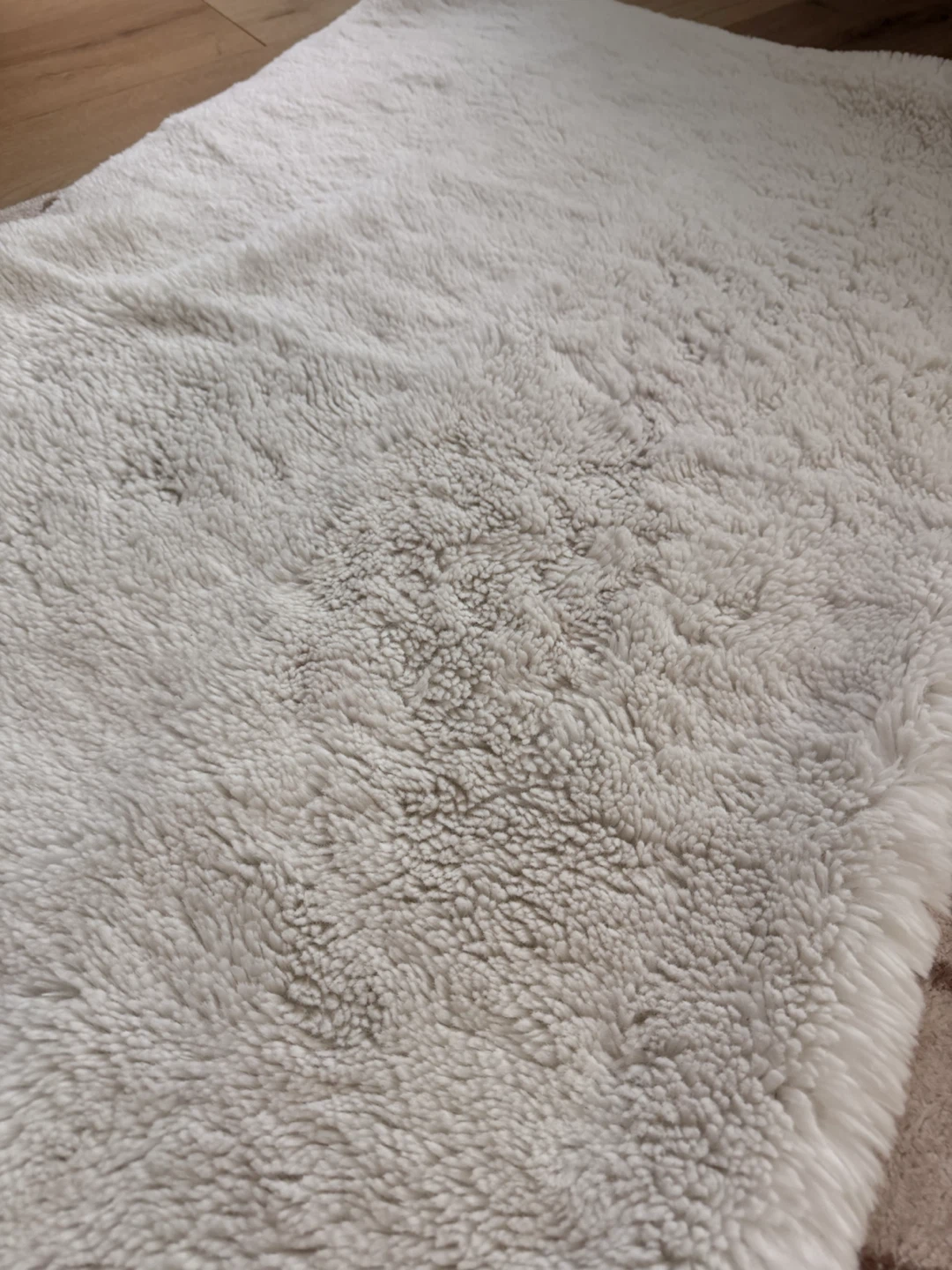 White Faux Fur Area Rug - photo 2