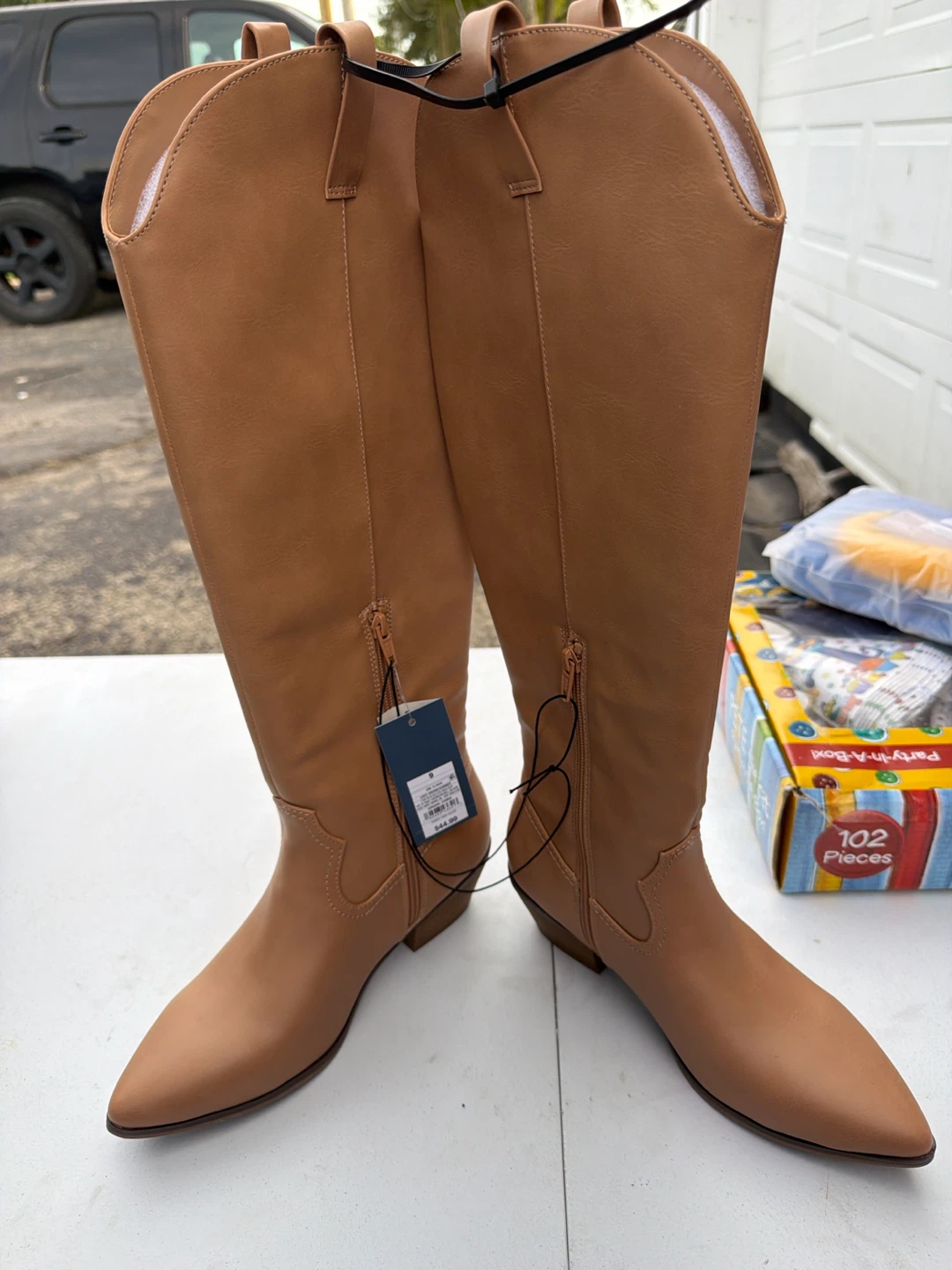Tan Western-Style Knee-High Boots - Size 9 & 7 - photo 4