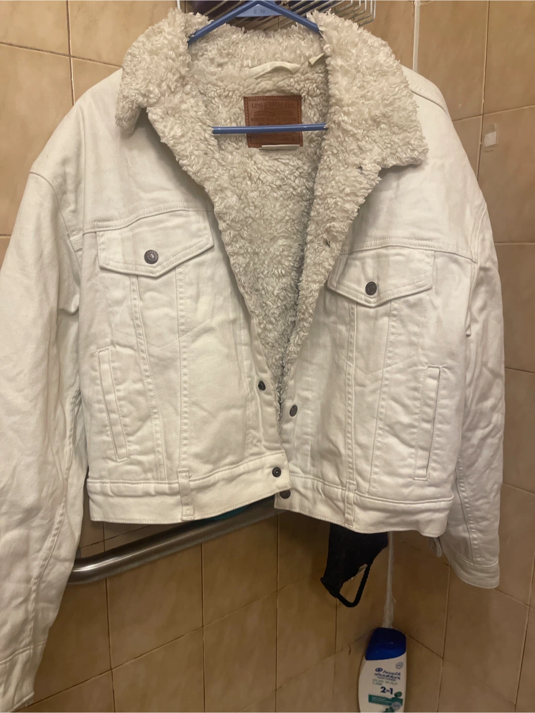 Levi's White Sherpa-Lined Denim Jacket