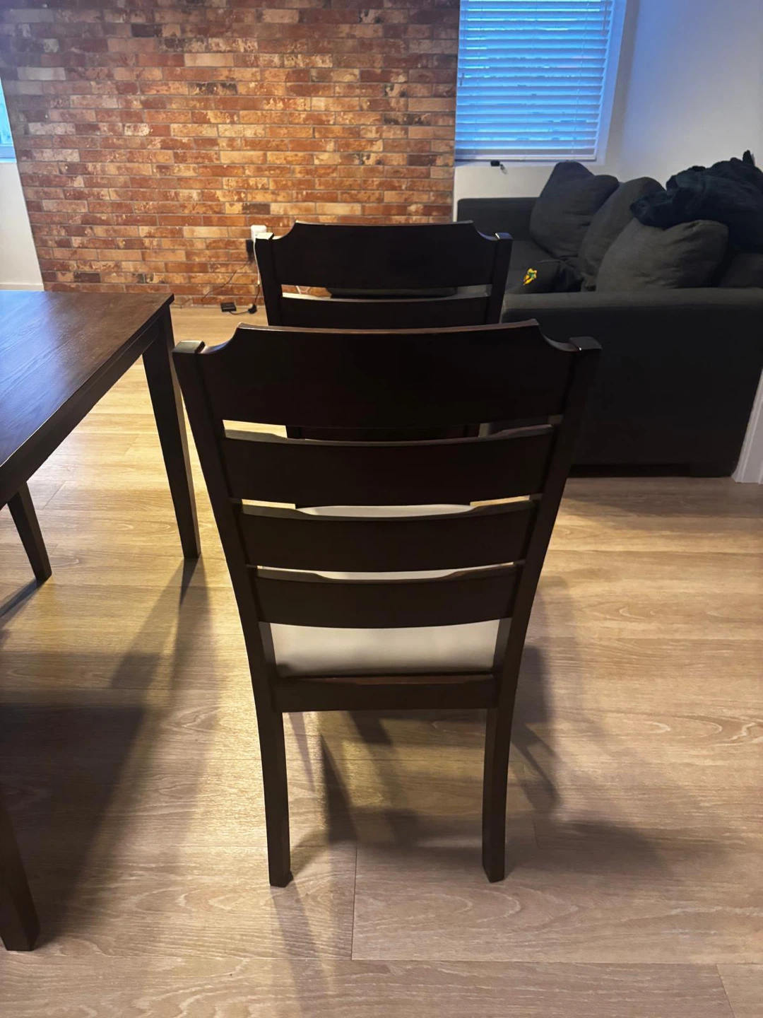 Dark Wood Dining Set with 4 Chairs - photo 5