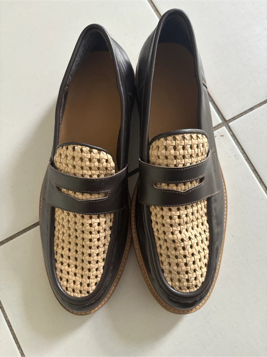 Simons Woven Leather Loafers Size 43