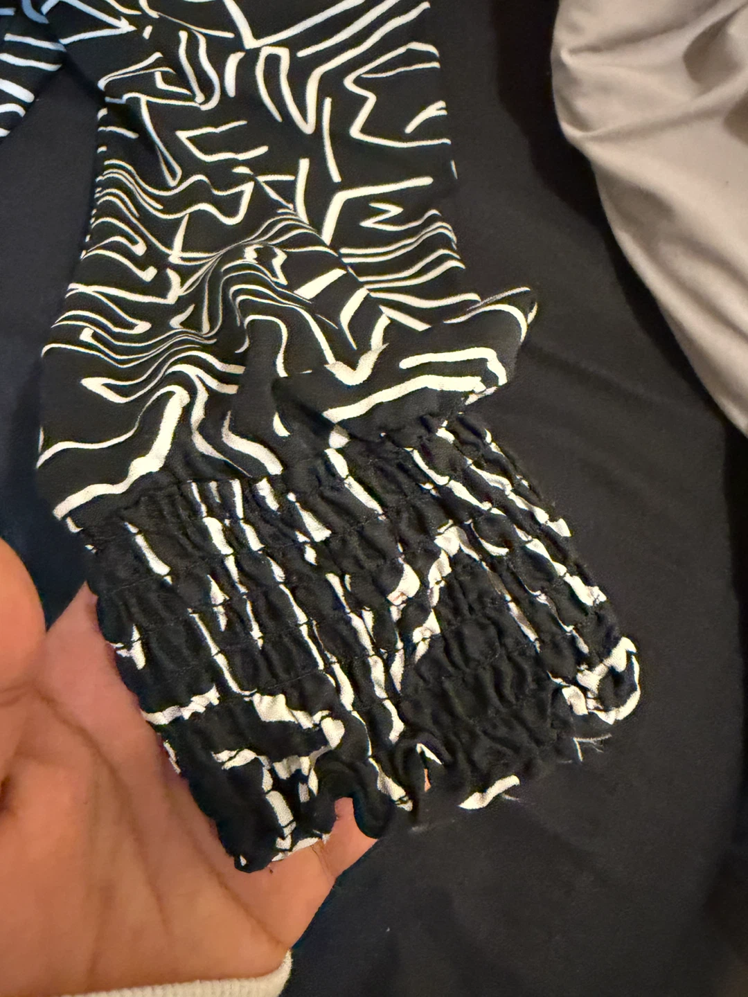 Black and White Patterned Cut-Out Maxi Dress - photo 4