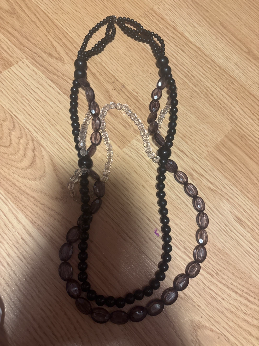 Black and Clear Beaded Necklace