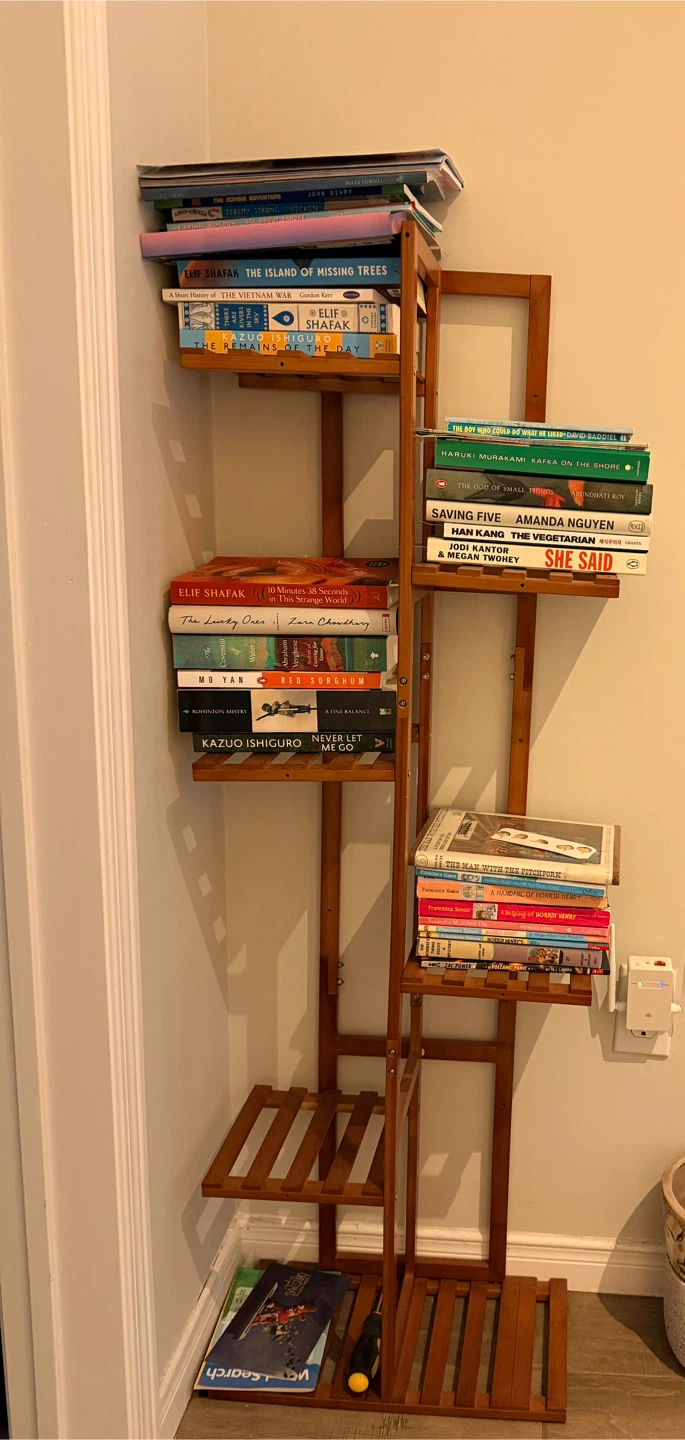 Wooden Multi-Tier Corner Plant Shelf