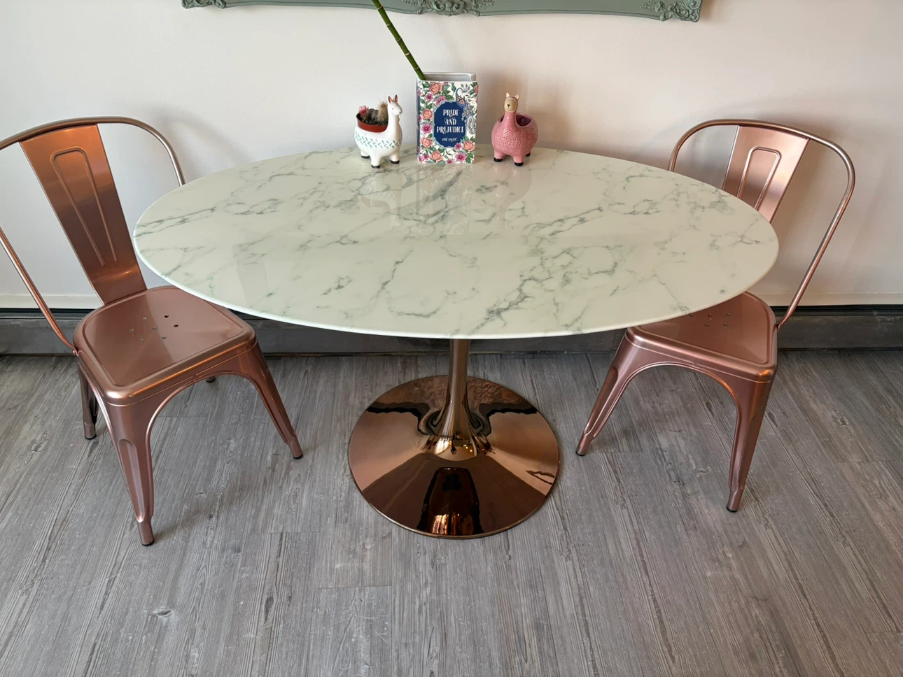 Oval Marble Tulip Dining Table - photo 2