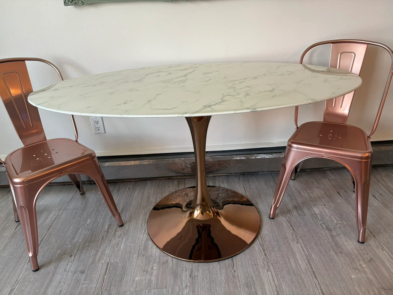 Oval Marble Tulip Dining Table - photo 4