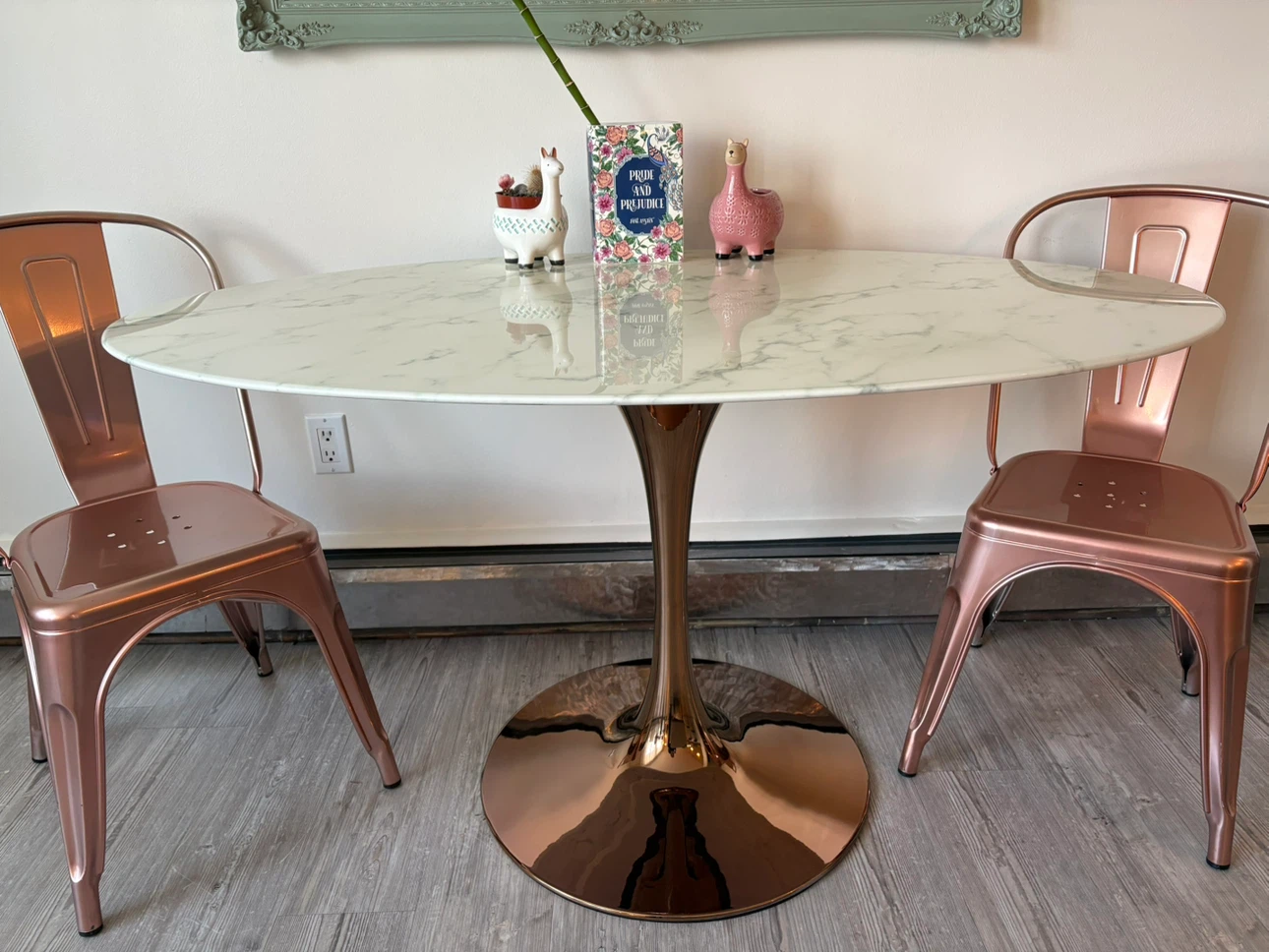 Oval Marble Tulip Dining Table - photo 5