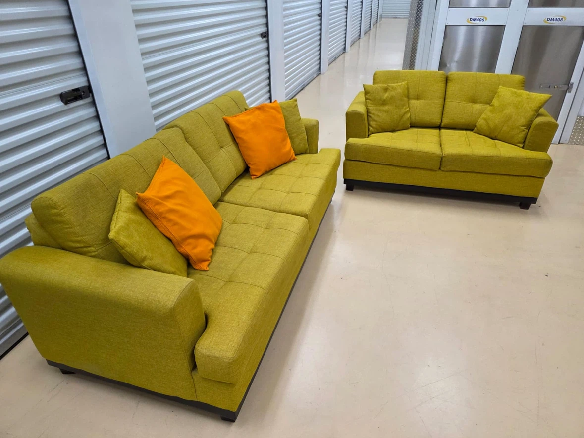 Two-piece lime green couch set - photo 2