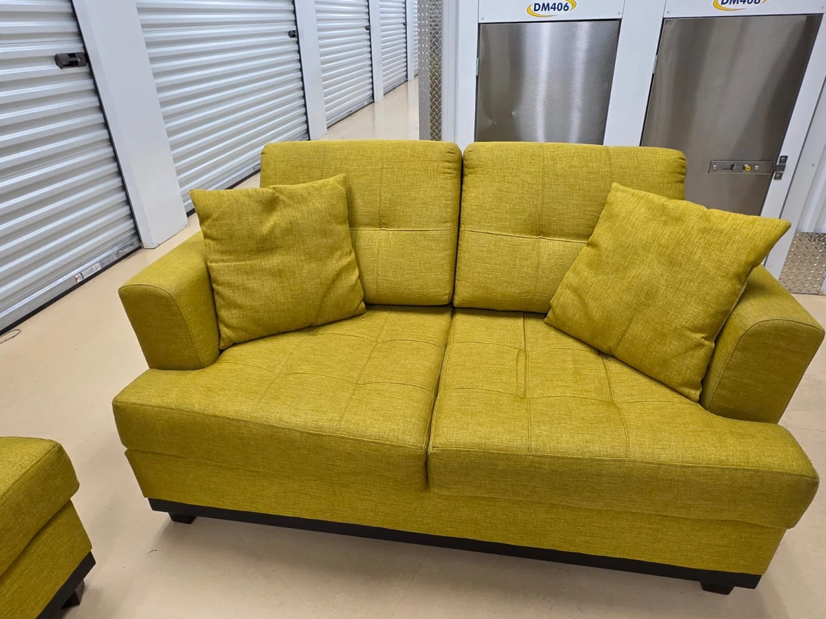 Two-piece lime green couch set - photo 3