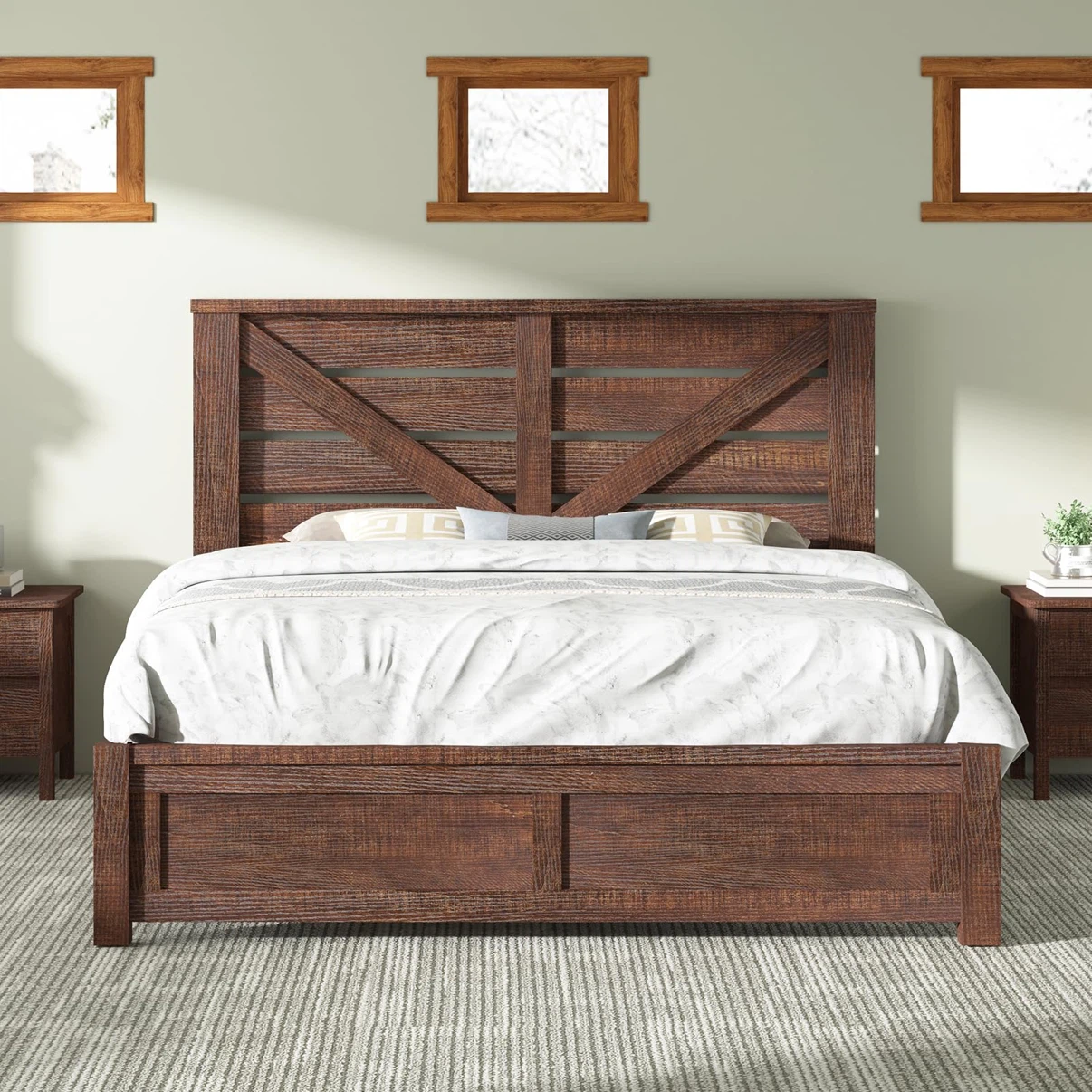 Queen Size Bed Frame with Headboard