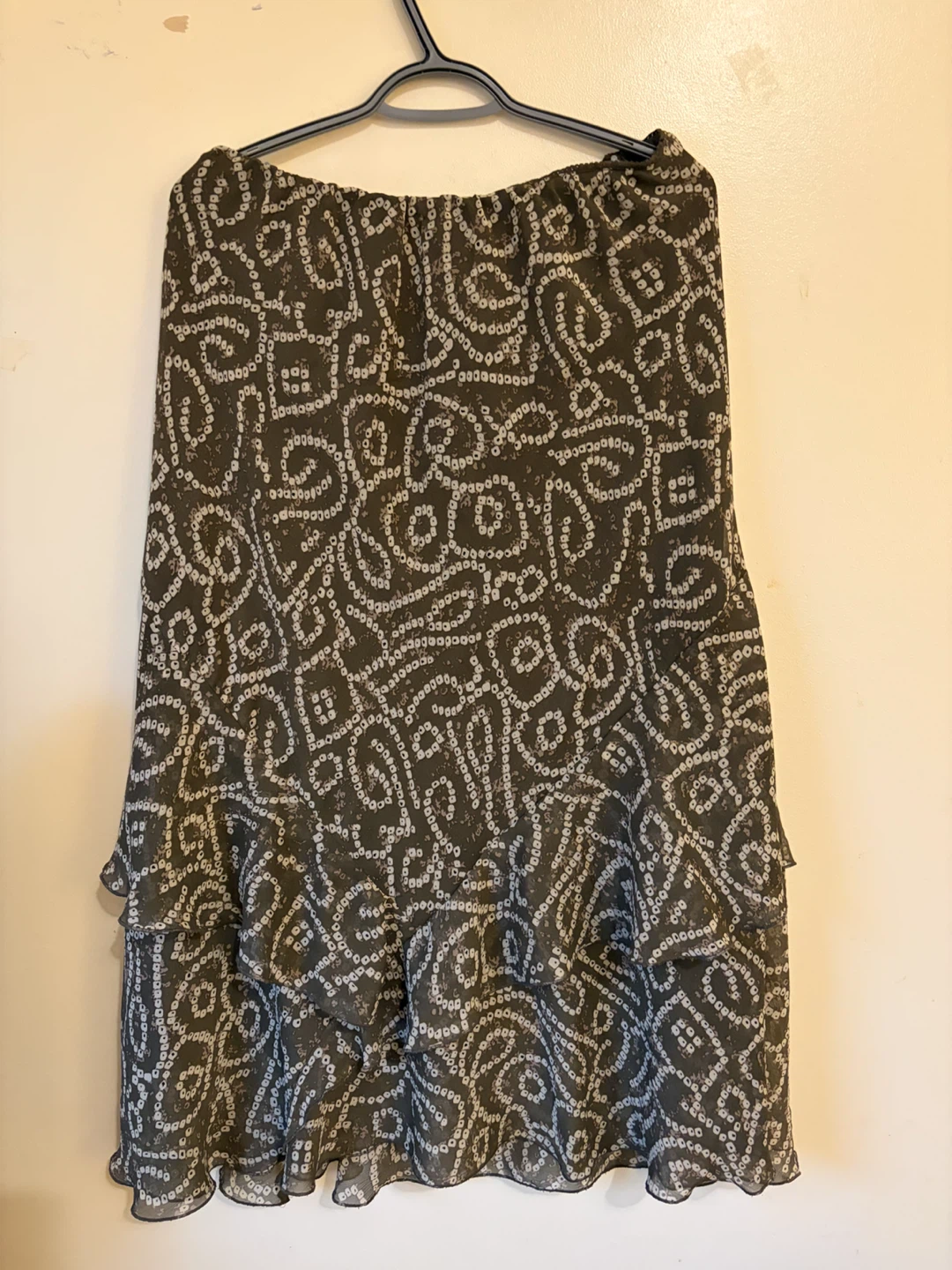Olive Green Patterned Tiered Skirt - photo 2