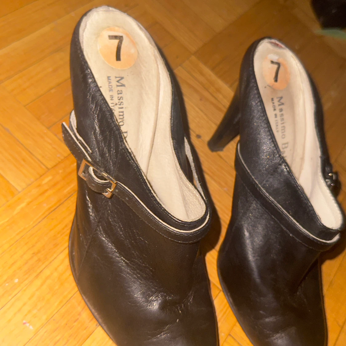 Massimo Baldini black leather mules size 7 - photo 3