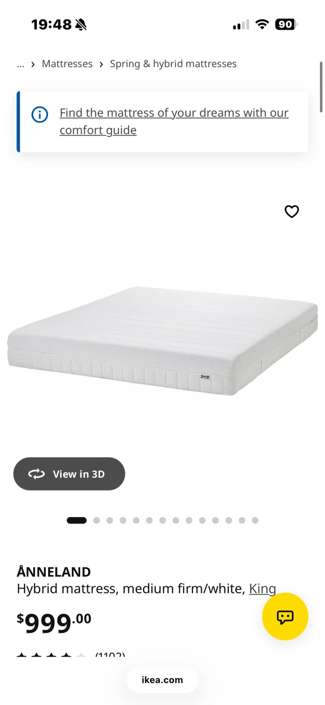 IKEA ÅNNELAND King Size Hybrid Mattress