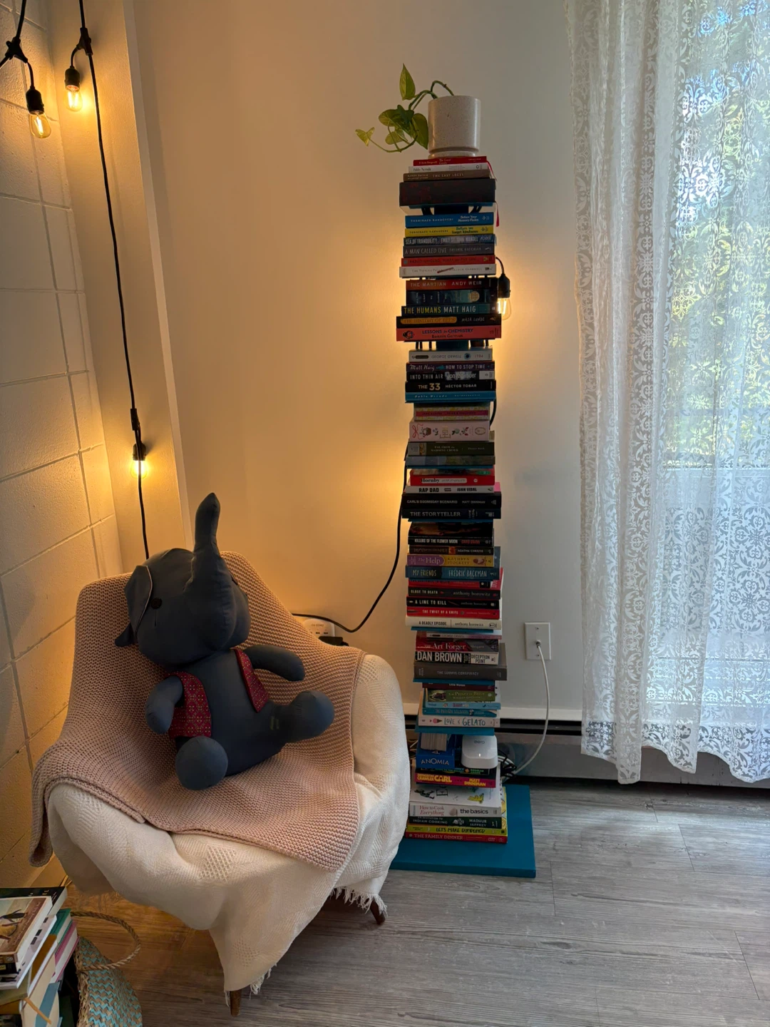 Vertical Invisible Book Tower Shelf