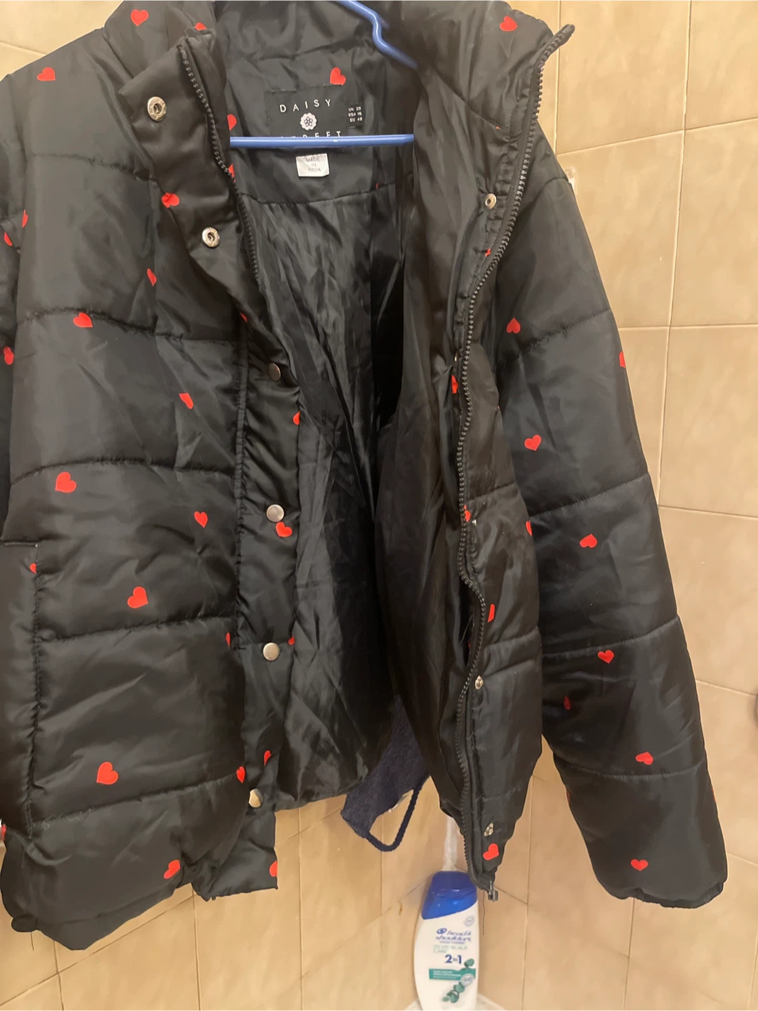 Daisy Street Heart Print Puffer Jacket - photo 2