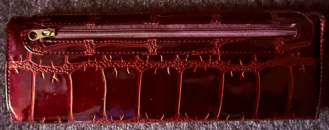 New • Laquered Burgundy Wallet • BIG BUDDAH Santa Barbara - photo 2