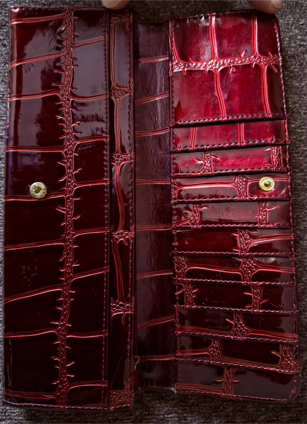 New • Laquered Burgundy Wallet • BIG BUDDAH Santa Barbara - photo 3