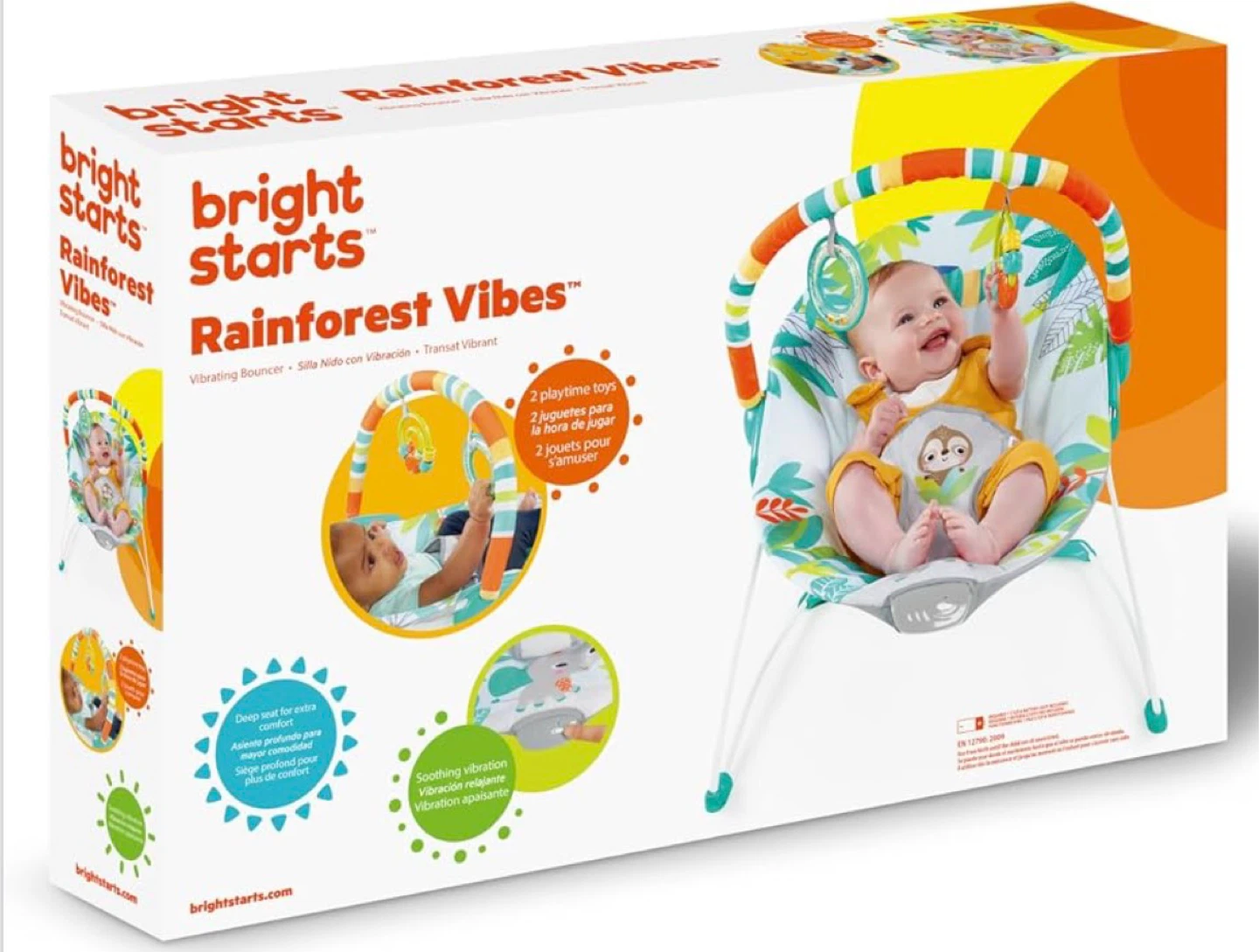 Bright Starts Rainforest Vibes Vibrating Bouncer - photo 2