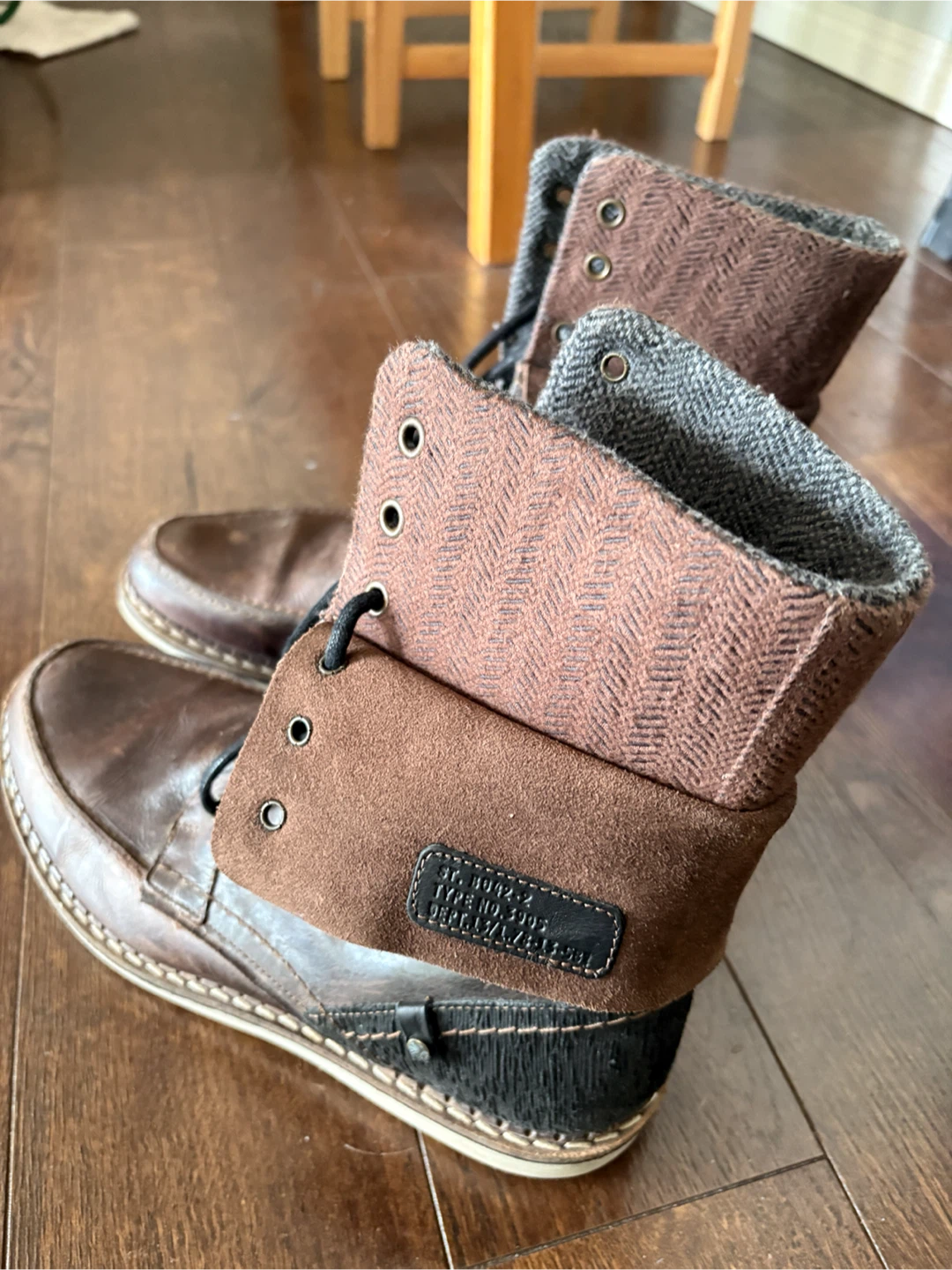 Brown Leather Lace-up Boots Size 44 - photo 2