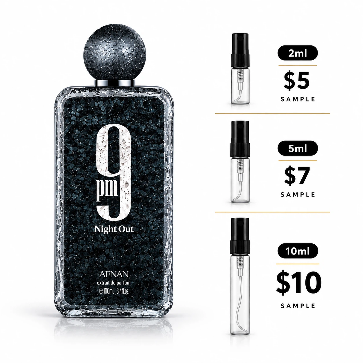 Afnan 9 PM Night Out Extrait de Parfum Samples