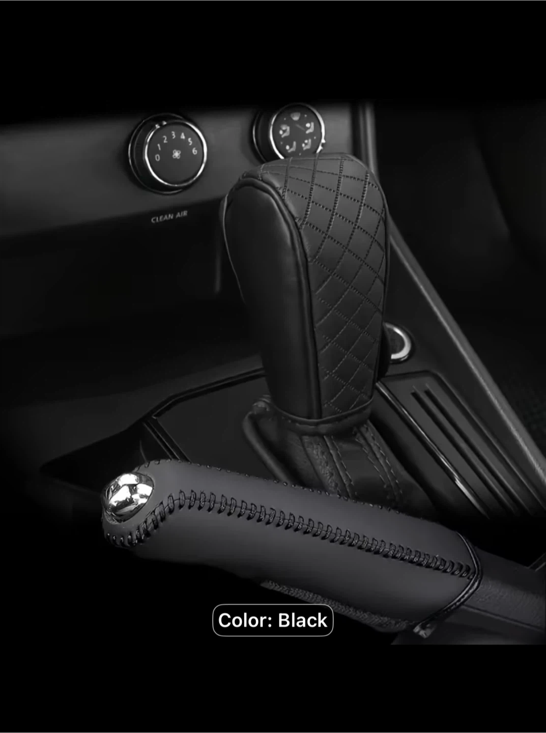 Black Leather Car Gear Shift and Handbrake Covers - photo 2