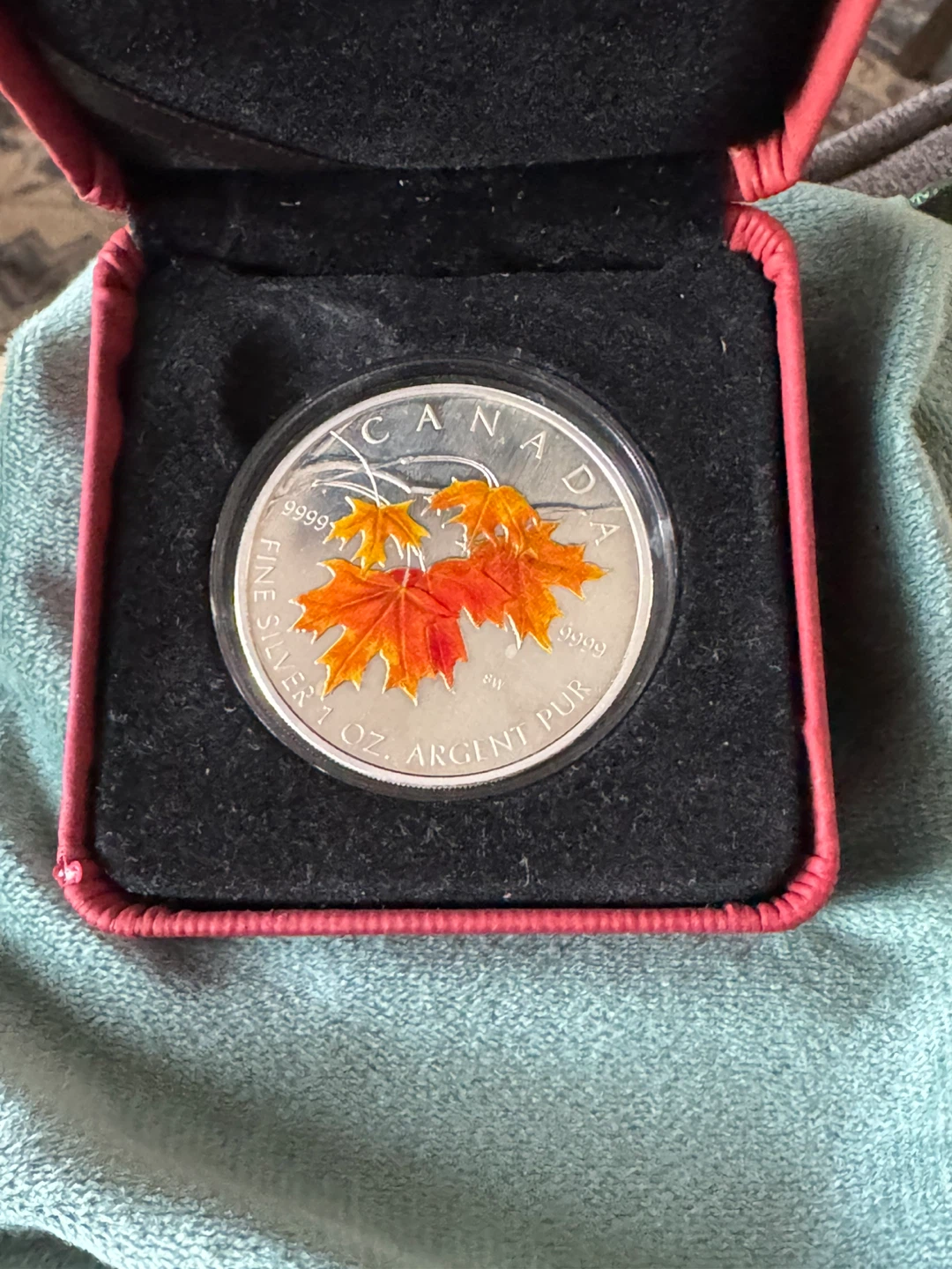 2007 Coloured Maple Leaf 1 oz Silver Coin - photo 4