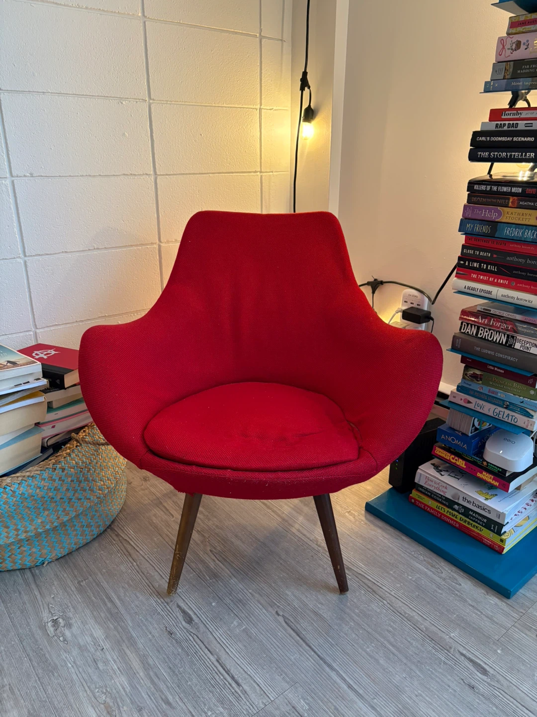 Vintage Mid-Century Modern Red Accent Chair