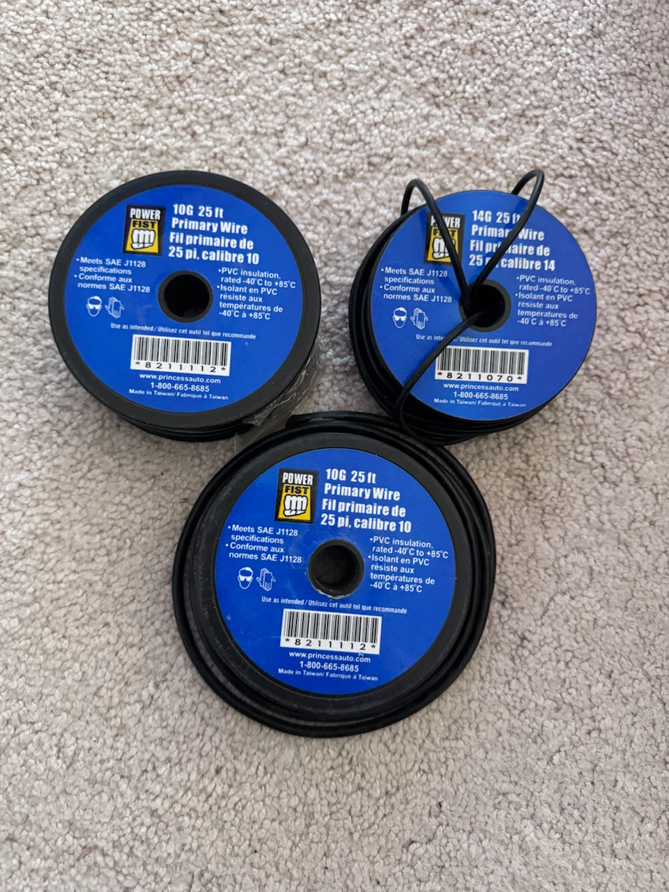 3 Power Fist Primary Wire 10G and 14G