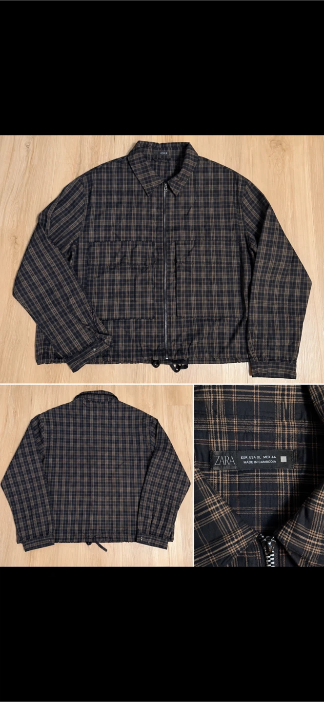 ZARA Plaid Zip-Up Jacket - photo 3