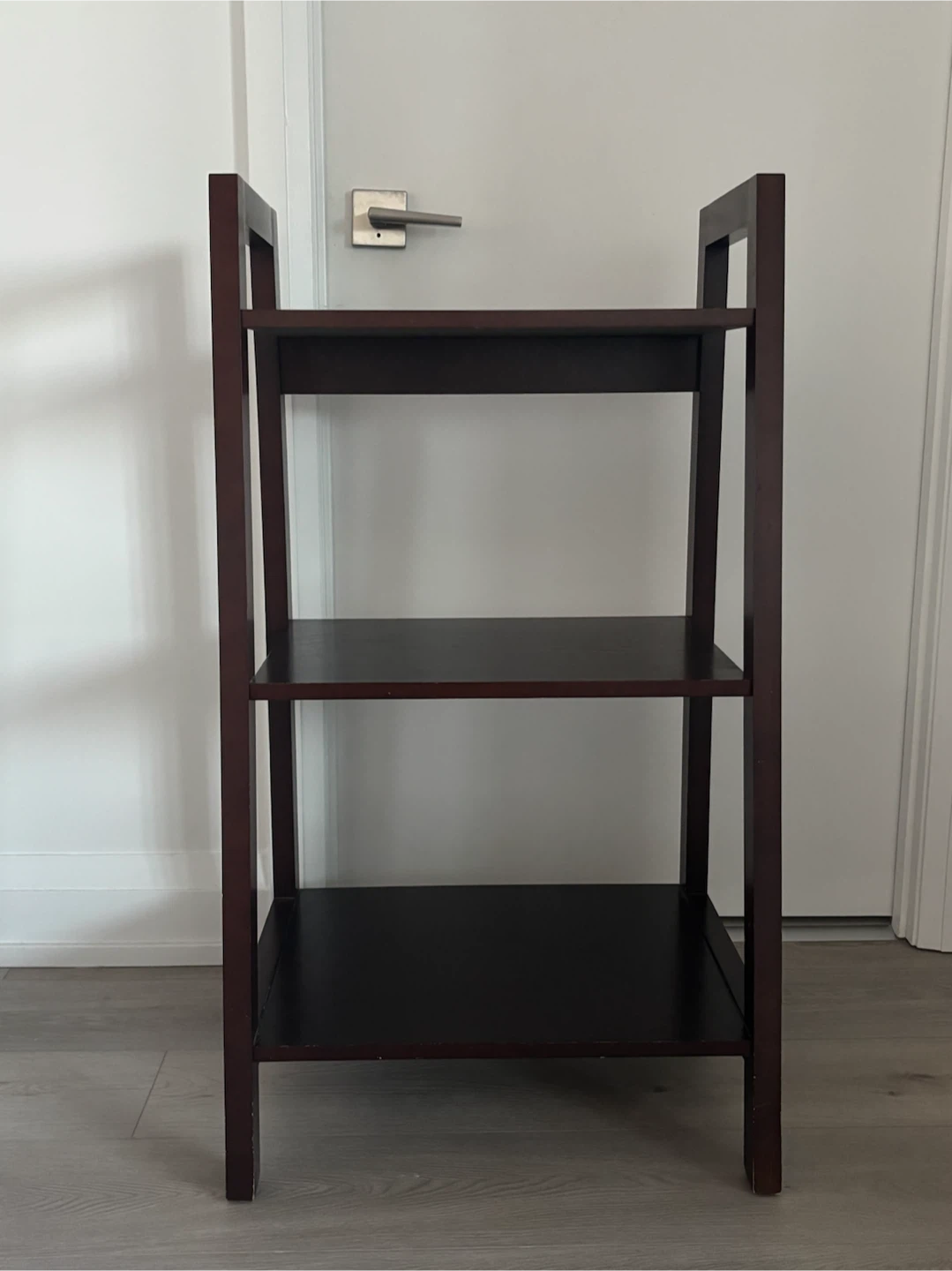 Dark Brown Three-Tier Shelf