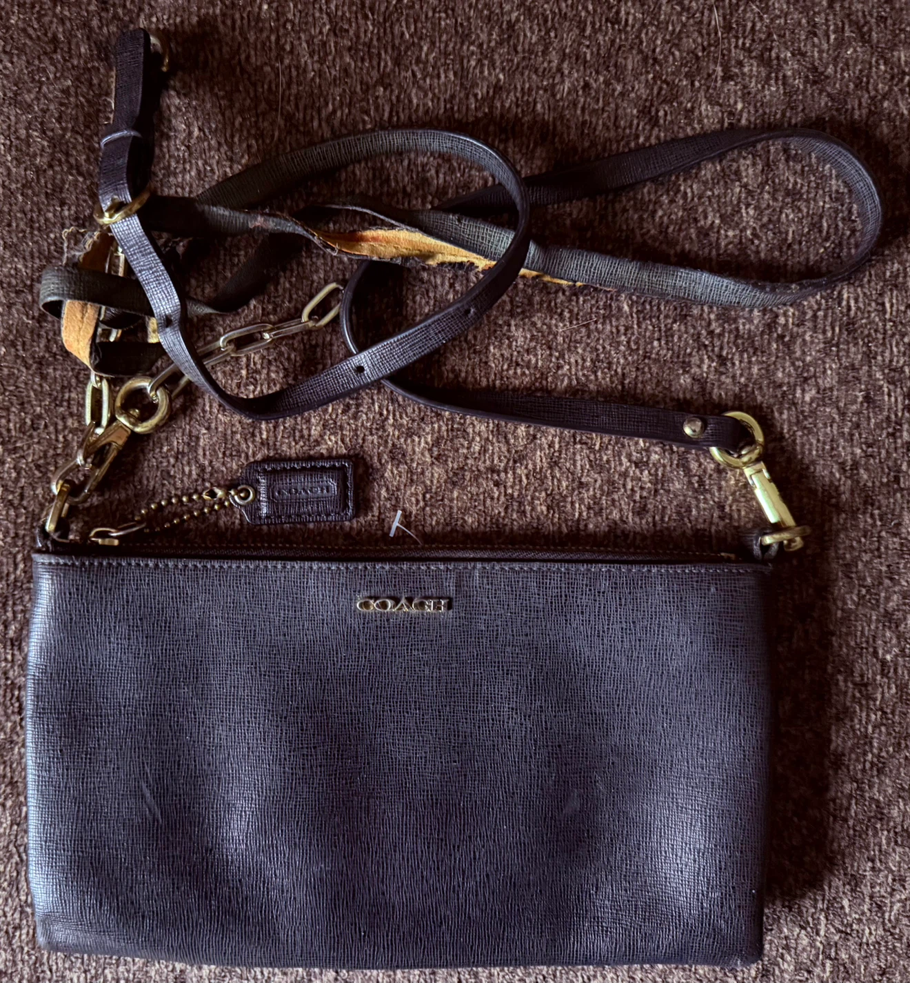 Used Authentic Leather COACH Shoulder Bag