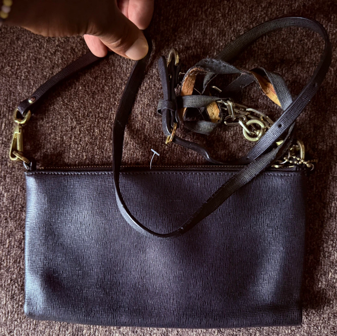 Used Authentic Leather COACH Shoulder Bag - photo 3