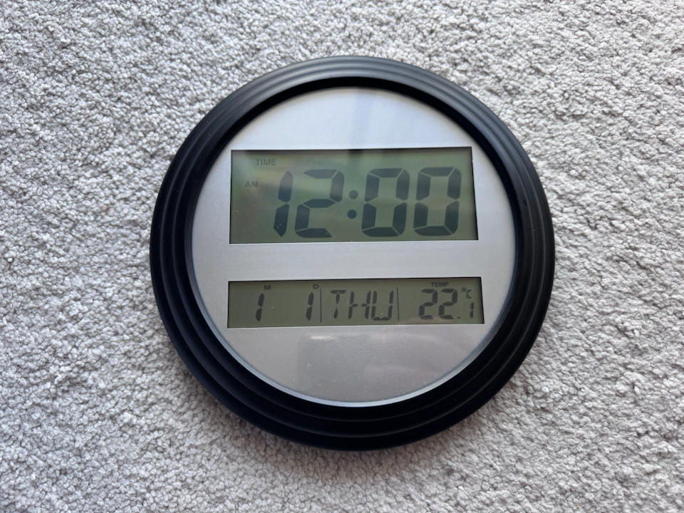 Digital Wall Clock with Temperature Display