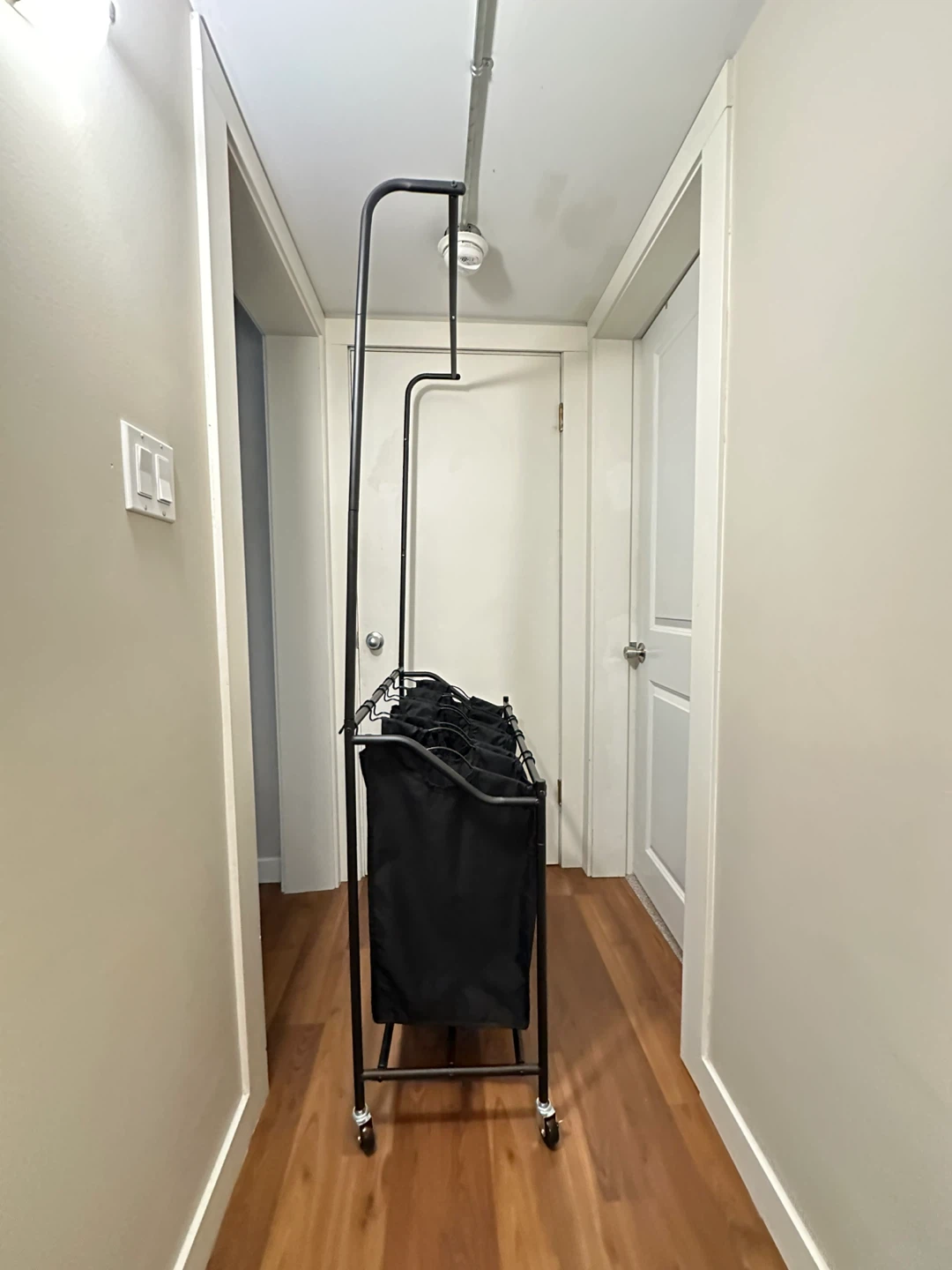 Smonter 4-Section Rolling Laundry Sorter with Hanging Bar - photo 3