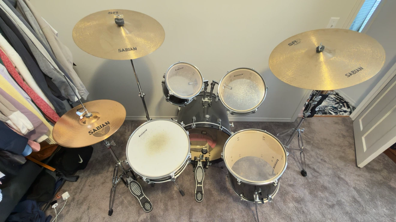 Ludwig drum set with Sabian cymbals