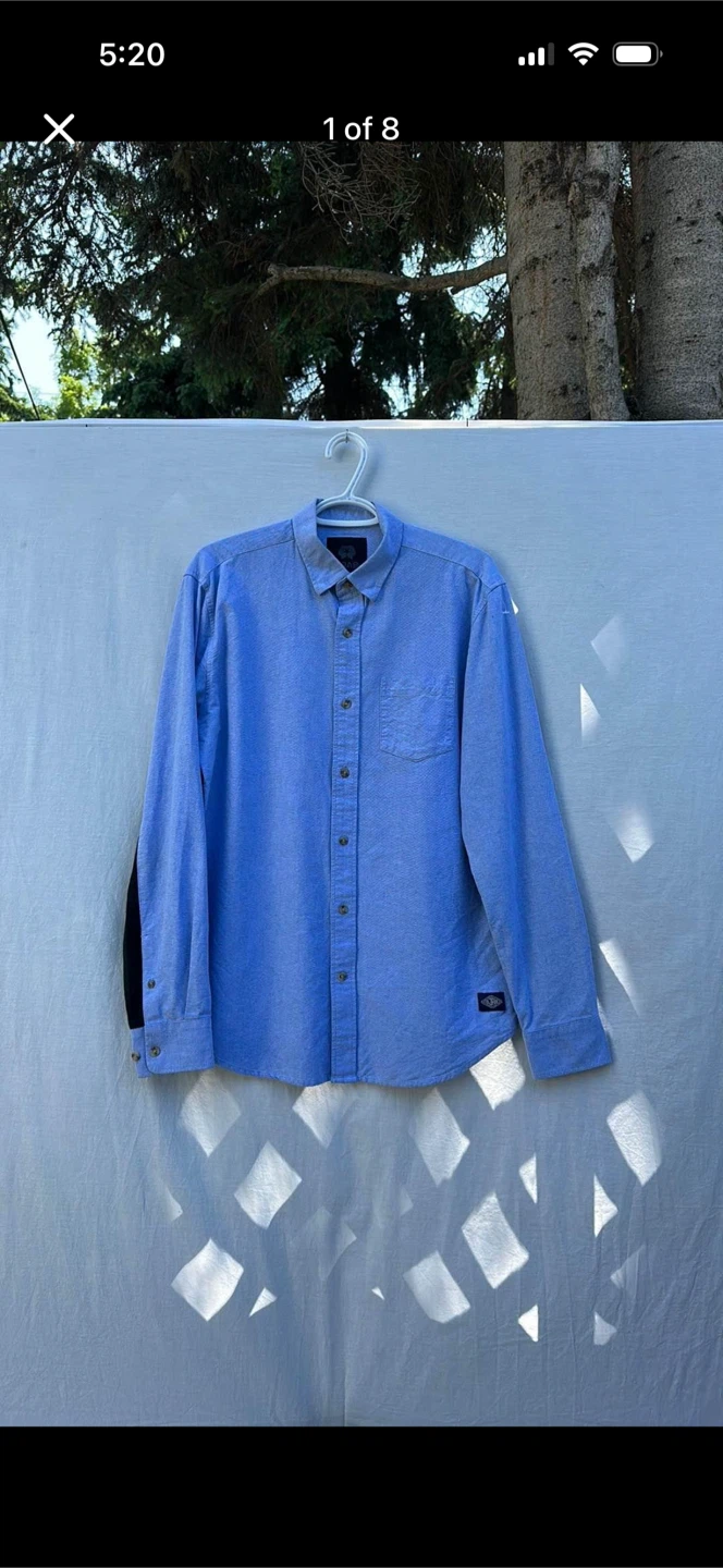 DJab Button Down Shirt With Plaid Sleeve Backs