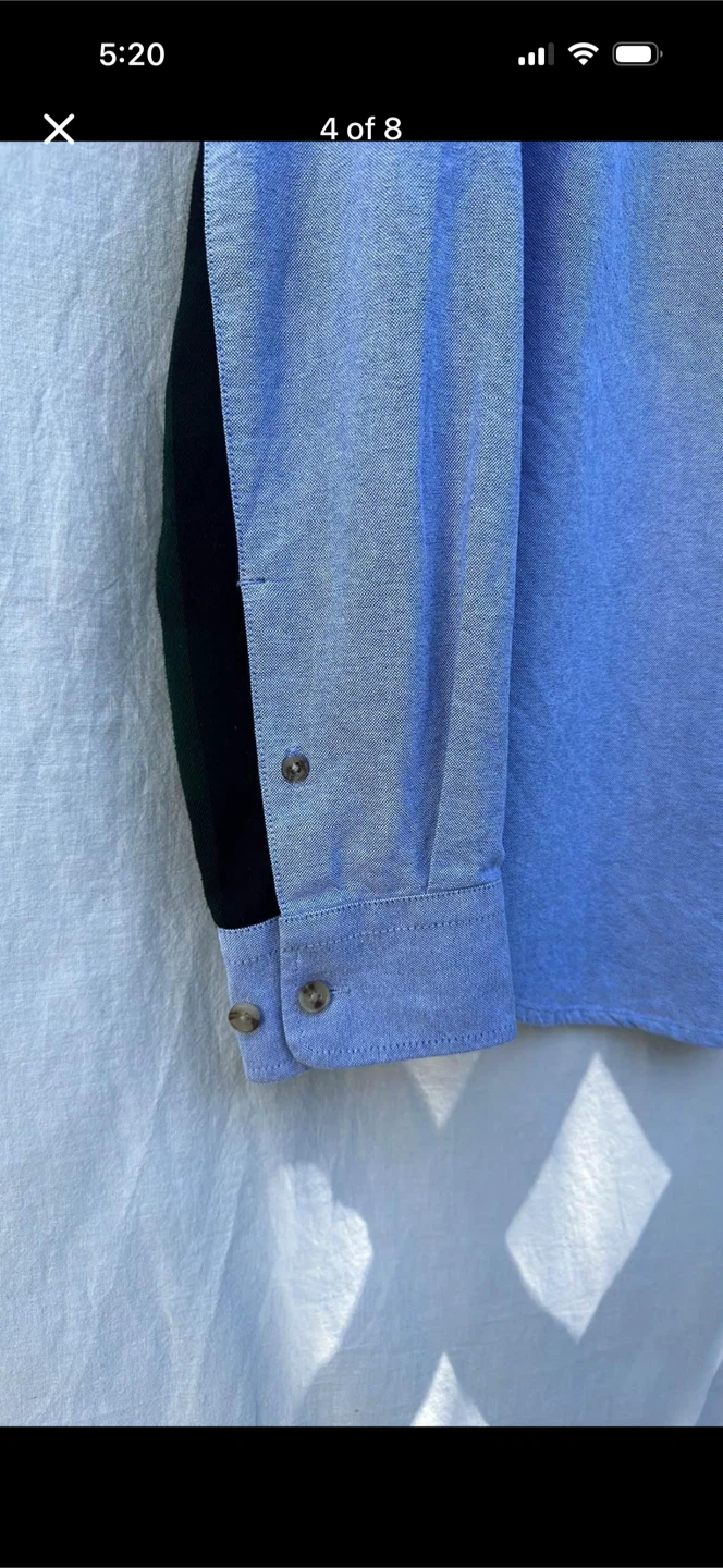 DJab Button Down Shirt With Plaid Sleeve Backs - photo 4