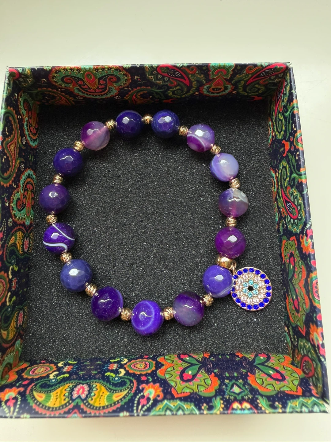 Natural Purple Agate Bracelet 💜✨