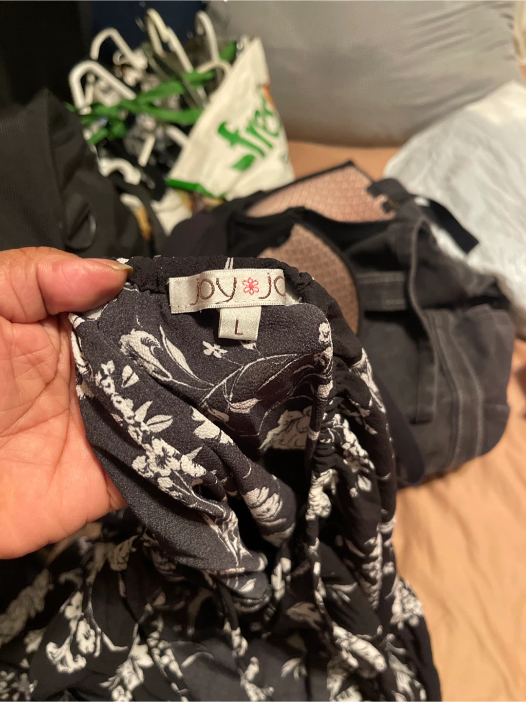 joy joy black and white floral jumpsuit