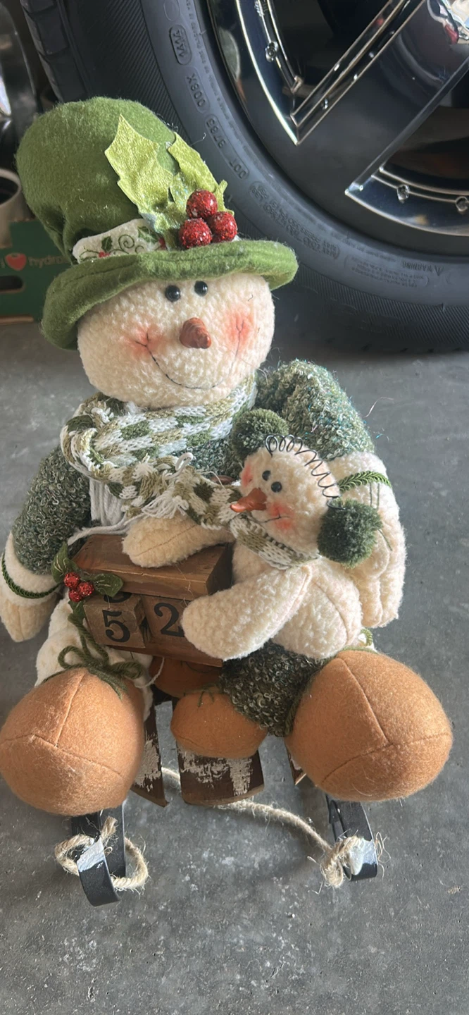 Plush Snowman Decor with Calendar Sled - photo 2