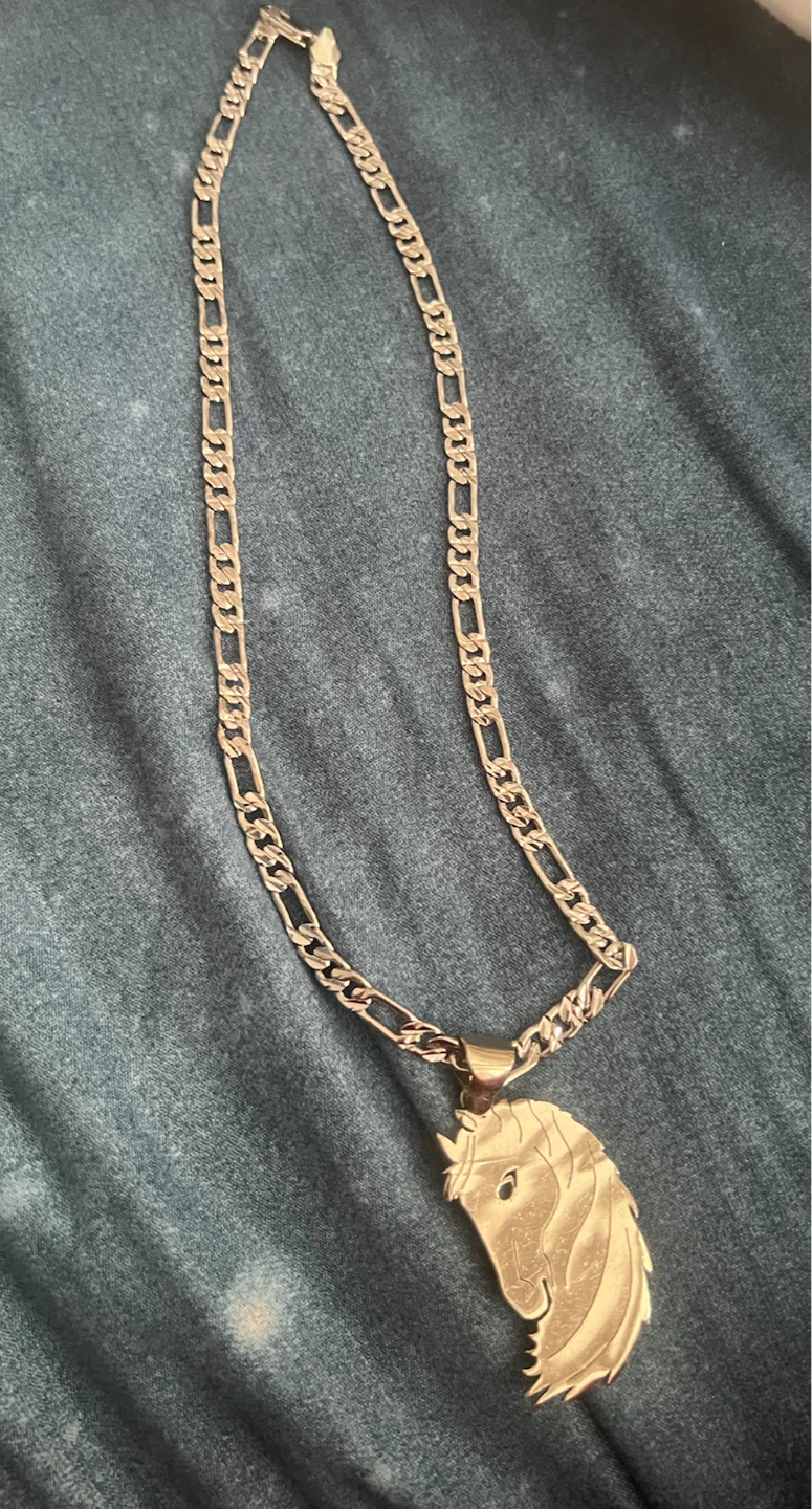 silver Horse Pendant Necklace